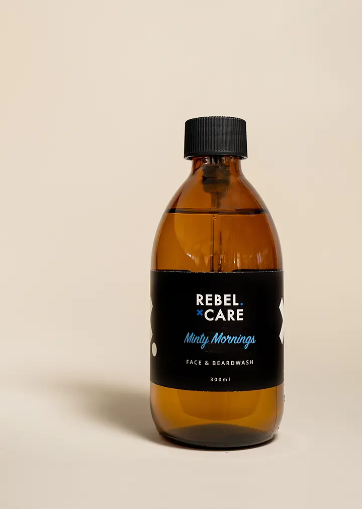 Rebel care Minty mornings face and beard wash refill