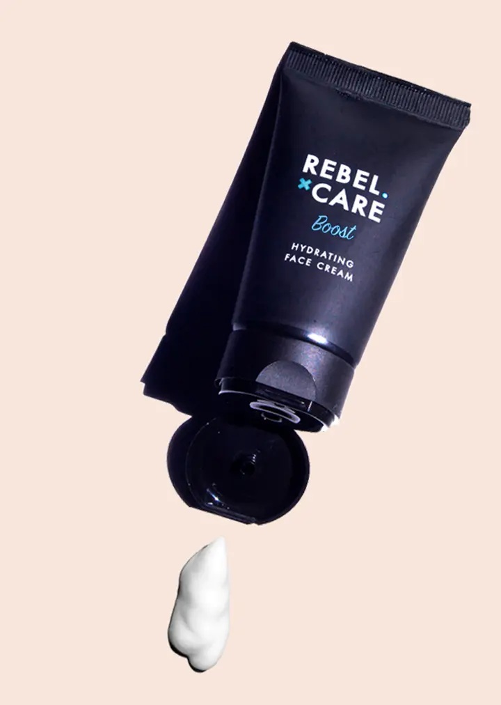 Rebel-care-face-cream-boost-coffee-with-product rebel care the boost face cream with product